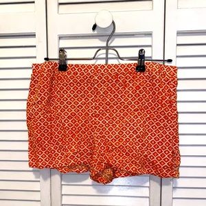 copper key orange & white summer shorts